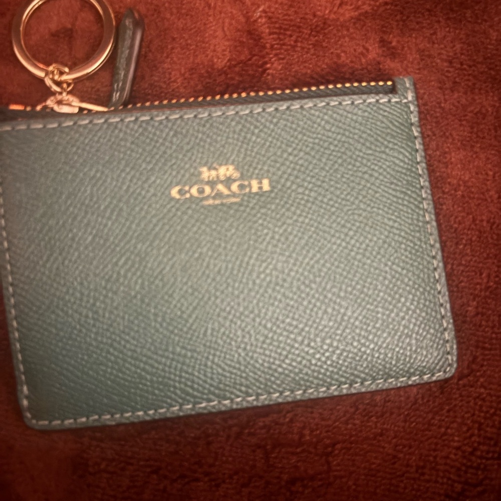 Coach Dark Green Leather Key Holder